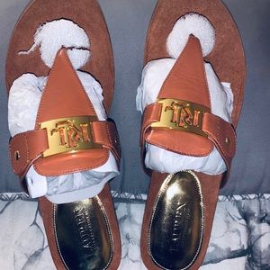 Lauren by Ralph Lauren Chestnut Tan Lakin Slide